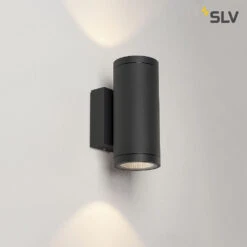 LED Außenwandleuchte ENOLA ROUND UP/DOWN CCT, IP65 IK06, CRi >90, Anthrazit, Größe M, 20W 3000/4000K 1660/1900lm 2x38° (E)