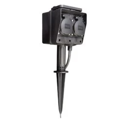 Gartensteckdose Mit Erdspieß 4-fach + 3m Anschlusskabel Max 4x 4A IP44 230V