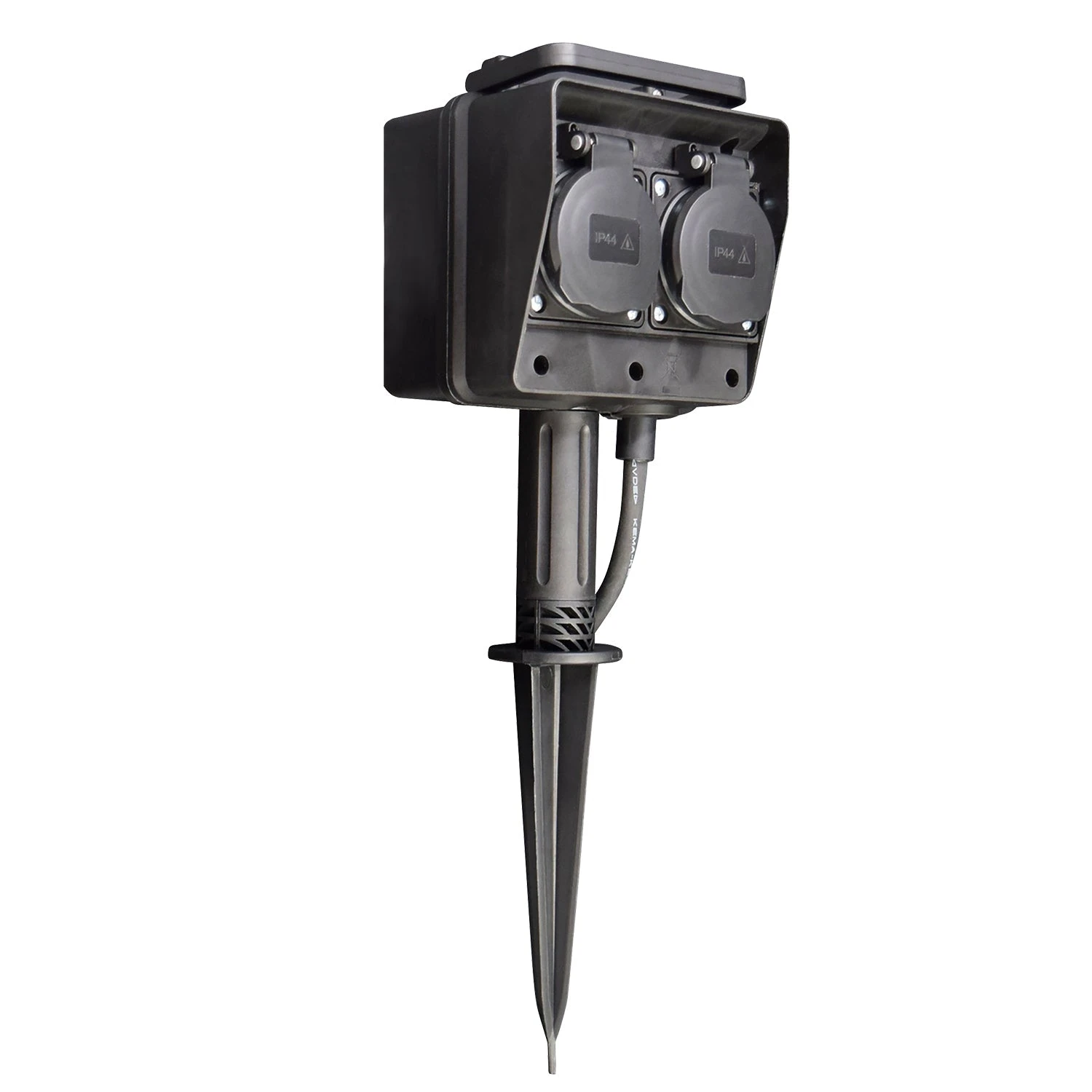 Gartensteckdose Mit Erdspieß 4-fach + 3m Anschlusskabel Max 4x 4A IP44 230V 1 Gartensteckdose Mit Erdspieß 4-fach + 3m Anschlusskabel Max 4x 4A IP44 230V