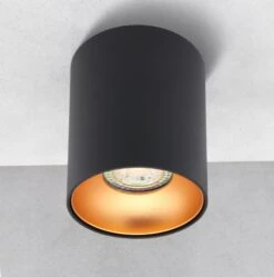 LED Aufbaustrahler Riti Rund Schwarz Weiß Kupfer 230V