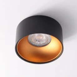 LED Einbaustrahler Astral Mini Aus Aluminium Rund 8W Warmweiß Schwarz + Kupfer GU10 230V