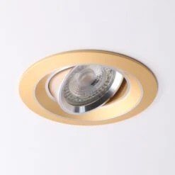 Einbaustrahler Vandglød Rund Aus Aluminium Gold Ø99mm GU10 230V