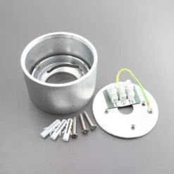 Aufbaustrahler Aus Aluminium MILANO SMALL (Rund - Silber) + LED Dimmbar Modul 7W Warmweiß Extra-flach IP20 230V -Lampen Förderung 2022 03 01 3473 d648dc32 2df4 47c1 9a17 557508ec14d5