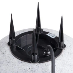 Kugelleuchte Nordlys Mit Erdspieß Ø20cm Naturstein-Optik Max. 15W IP65 E27 230V -Lampen Förderung 24654 1