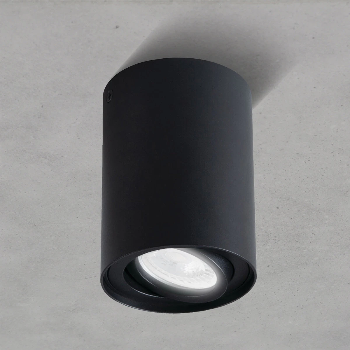 Aufbauleuchte Solglans XS Rund Schwarz GU10 230V 1 Aufbauleuchte Solglans XS Rund Schwarz GU10 230V