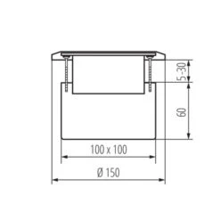 Bodensteckdose BIURO+ 04-0042-100 Rund 150mm Aus Aluminium IP20 230V -Lampen Förderung 28311 1