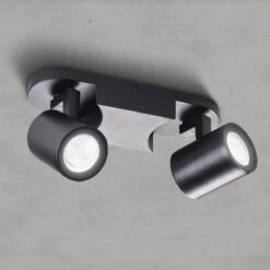 Wand-Deckenleuchte Skinn 2-Flammig Horizontal Und Vertikal Einstellbar Schwarz Oder Weiß IP20 GU10 230V