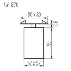 Einbaustrahler Skimra Aus Aluminium Eckig 80mm X 80mm IP20 GU10 230V -Lampen Förderung 29312 RT