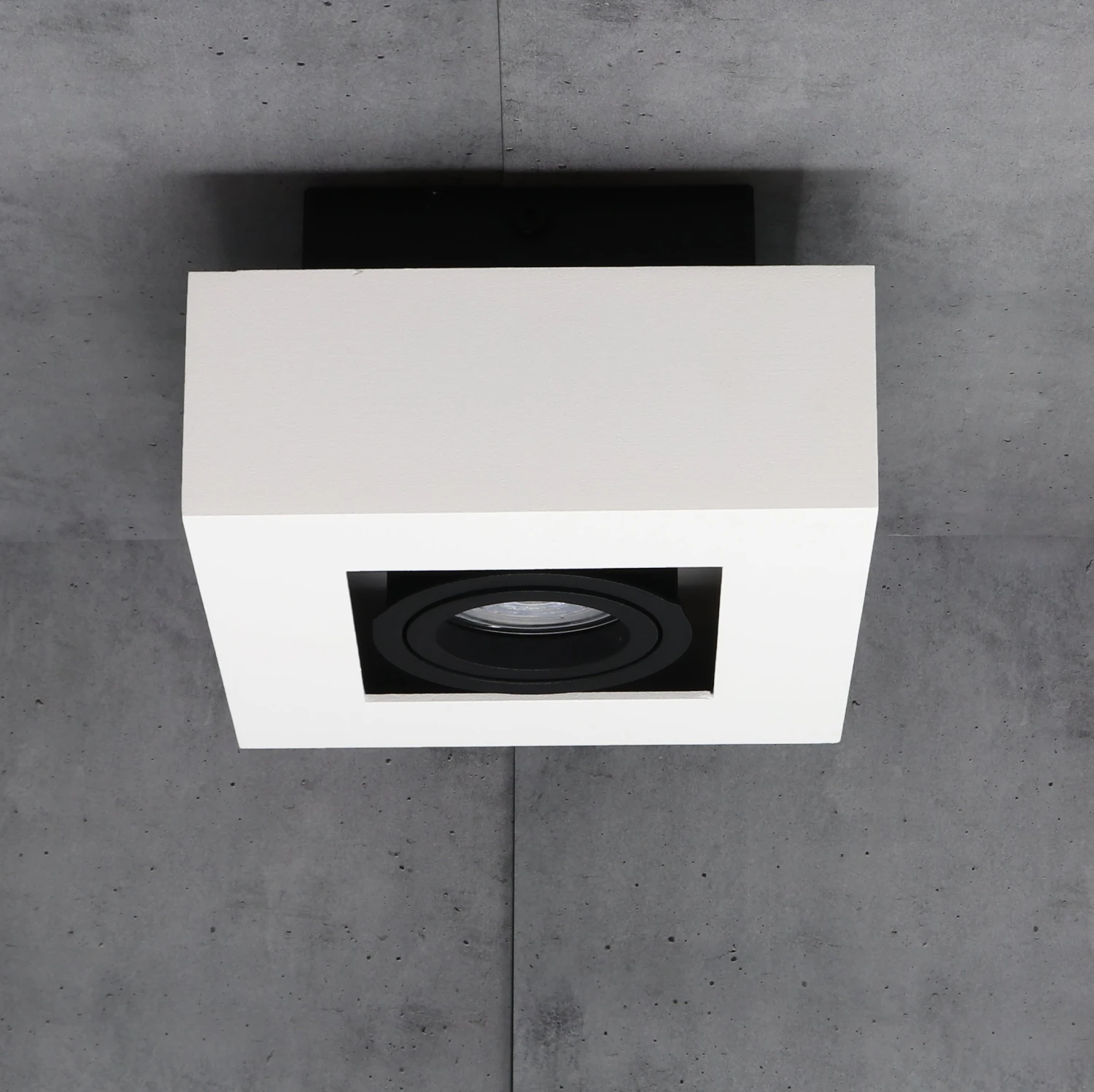 Aufbaustrahler 1-flammig Eckig Nizza Weiß 230V 3 Aufbaustrahler 1-flammig Eckig Nizza Weiß 230V – Bild 3