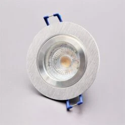 LED Einbaustrahler Star IP44 7W Dimmbar Rund Silber IP44 GU10 230V