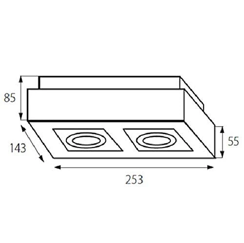 Aufbaustrahler Fjord 2-flammig Eckig Weiß 230V 6 Aufbaustrahler Fjord 2-flammig Eckig Weiß 230V – Bild 6