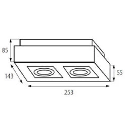 Aufbaustrahler Fjord 2-flammig Eckig Schwarz 230V -Lampen Förderung 2l 555f61d7 05c6 4c8d 8336 4811bba552a1