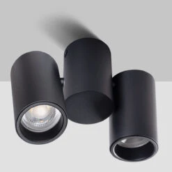 Aufbaustrahler Lysende Flammig Rund Schwarz GU10 230V