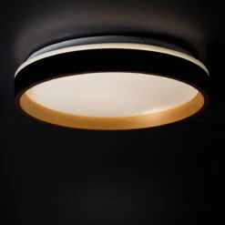 LED Deckenleuchte Islys Rund Schwarz Gold Ø38cm 17.5W 4000K IP20 230V