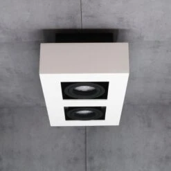 Aufbaustrahler Fjord 2-flammig Eckig Weiß 230V 8 Aufbaustrahler Fjord 2-flammig Eckig Weiß 230V -Lampen Förderung 3 2