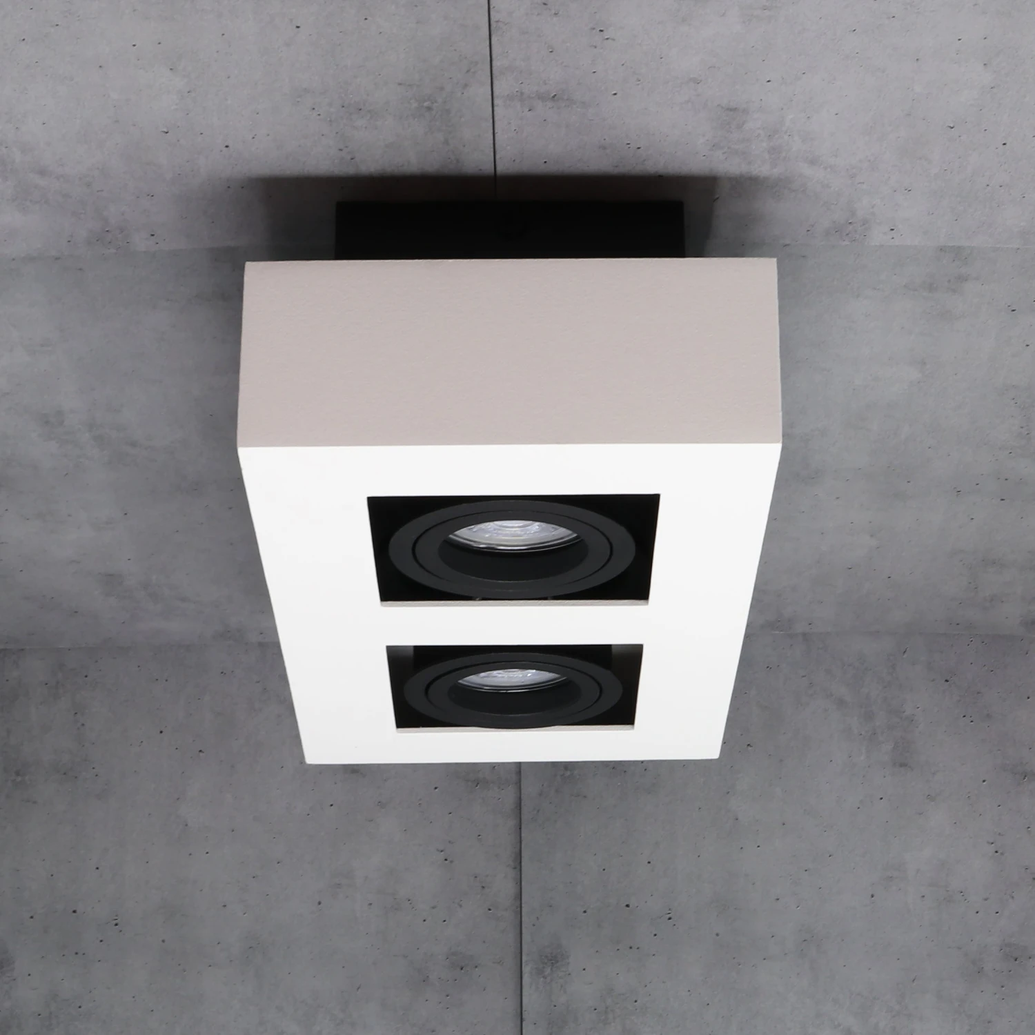 Aufbaustrahler Fjord 2-flammig Eckig Weiß 230V 3 Aufbaustrahler Fjord 2-flammig Eckig Weiß 230V – Bild 3