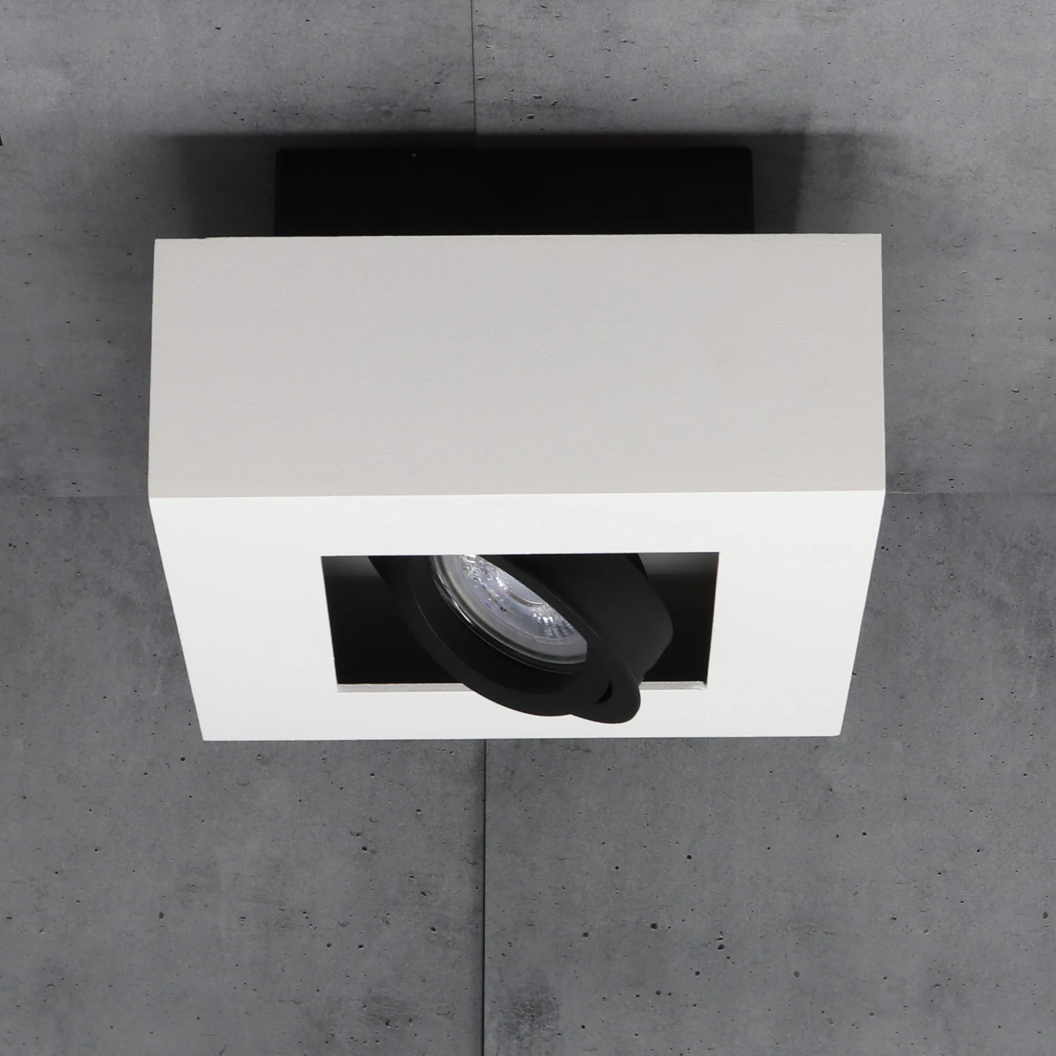 Aufbaustrahler 1-flammig Eckig Nizza Weiß 230V 2 Aufbaustrahler 1-flammig Eckig Nizza Weiß 230V – Bild 2