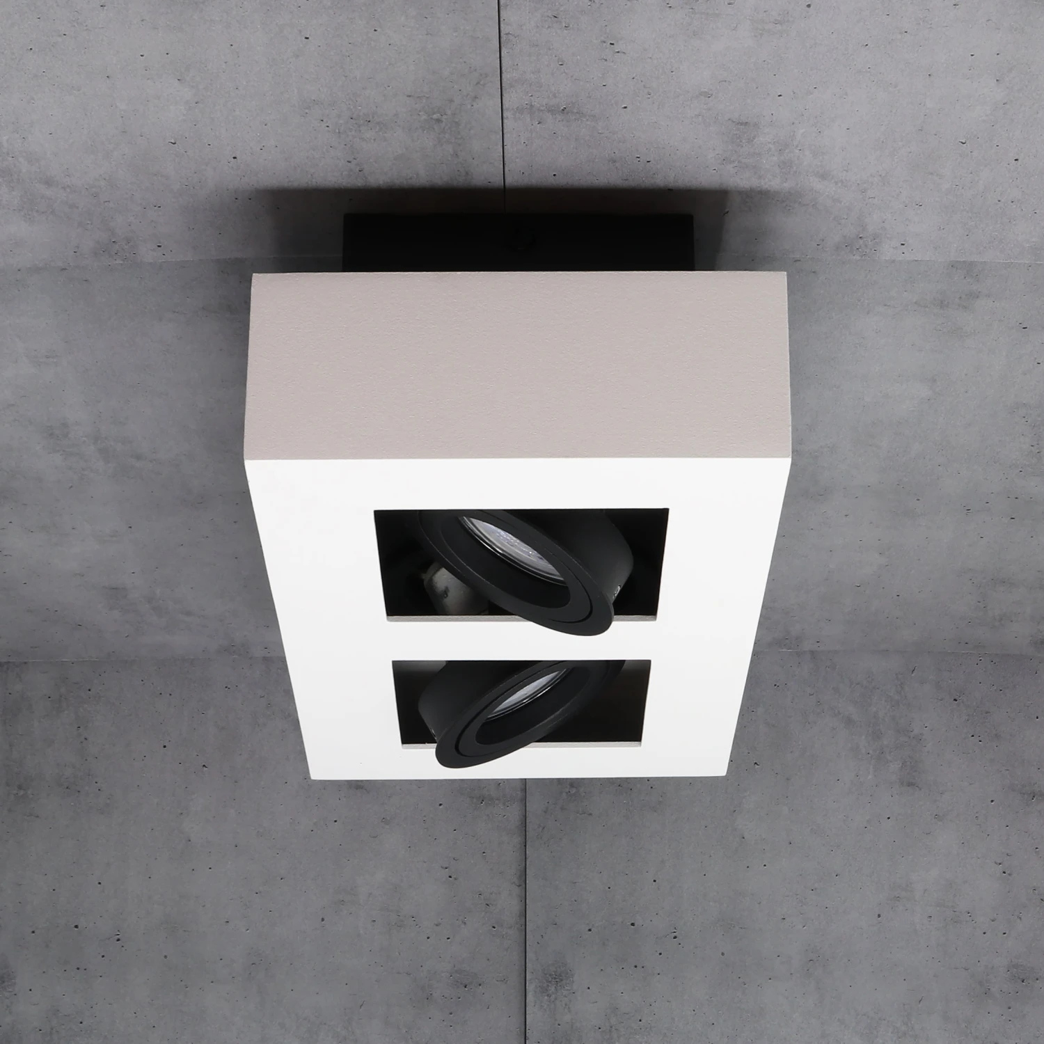 Aufbaustrahler Fjord 2-flammig Eckig Weiß 230V 4 Aufbaustrahler Fjord 2-flammig Eckig Weiß 230V – Bild 4