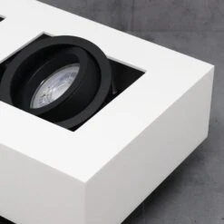 Aufbaustrahler Fjord 2-flammig Eckig Weiß 230V 10 Aufbaustrahler Fjord 2-flammig Eckig Weiß 230V -Lampen Förderung 5