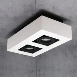 Aufbaustrahler Fjord 2-flammig Eckig Weiß 230V