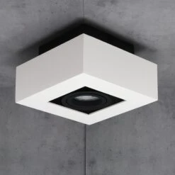 Aufbaustrahler 1-flammig Eckig Nizza Weiß 230V