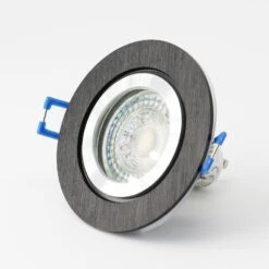 LED Einbaustrahler Star IP44 6.2W Dimmbar Rund Schwarz GU10 230V