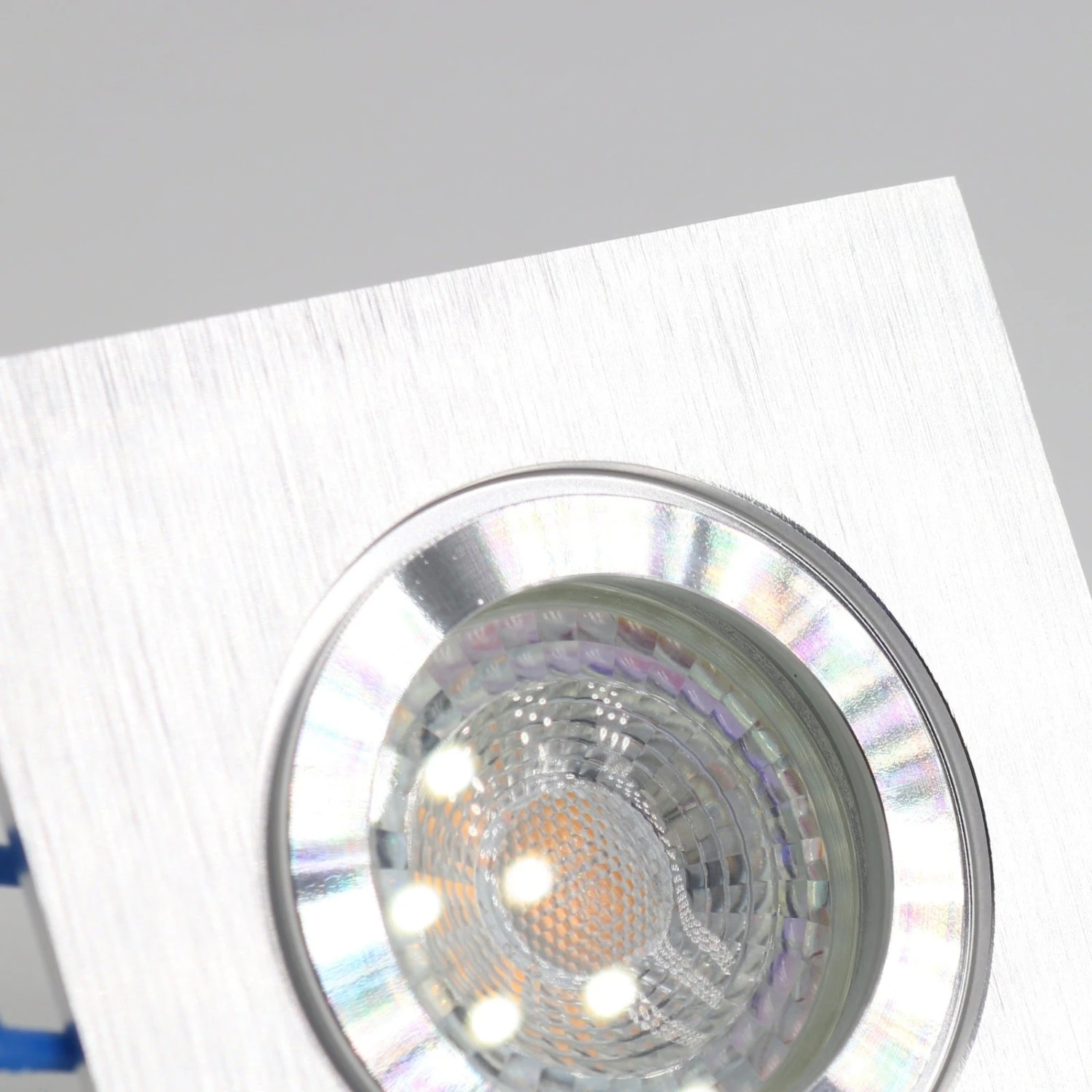 LED Einbaustrahler Star IP44 LED 6.2W Dimmbar Eckig Alu Gebürstet GU10 230V 3 LED Einbaustrahler Star IP44 LED 6.2W Dimmbar Eckig Alu Gebürstet GU10 230V – Bild 3