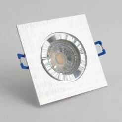 LED Einbaustrahler Star IP44 LED 6.2W Dimmbar Eckig Alu Gebürstet GU10 230V