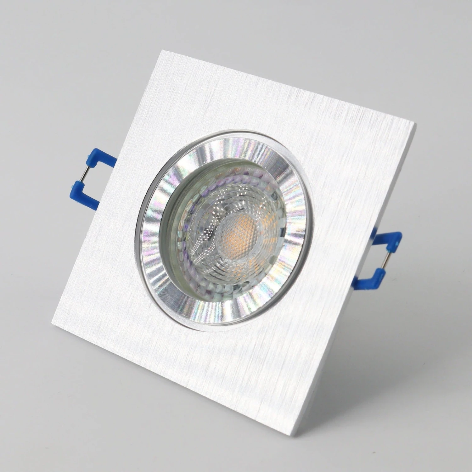 LED Einbaustrahler Star IP44 LED 6.2W Dimmbar Eckig Alu Gebürstet GU10 230V 4 LED Einbaustrahler Star IP44 LED 6.2W Dimmbar Eckig Alu Gebürstet GU10 230V – Bild 4