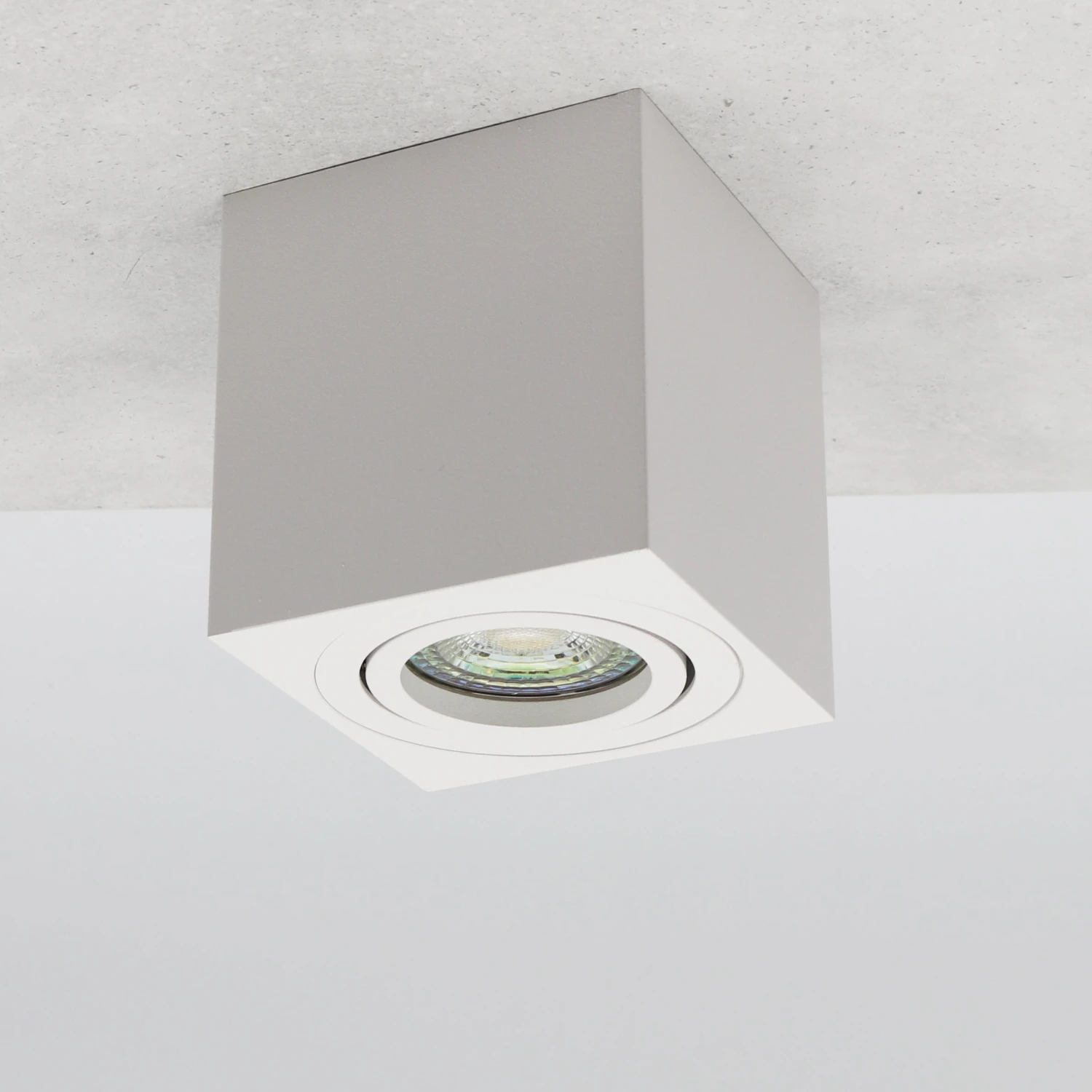 LED Aufbauleuchte 6.2W Dimmbar Milano Eckig Weiß 230V 2 LED Aufbauleuchte 6.2W Dimmbar Milano Eckig Weiß 230V – Bild 2