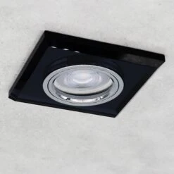 LED Einbaustrahler Extra-Flach Eckig Cristal 5W Warmweiß Eckig Schwarz 230V