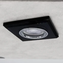 LED Einbaustrahler Extra-Flach Eckig Cristal 5W Warmweiß Eckig Schwarz 230V -Lampen Förderung IMG 4405