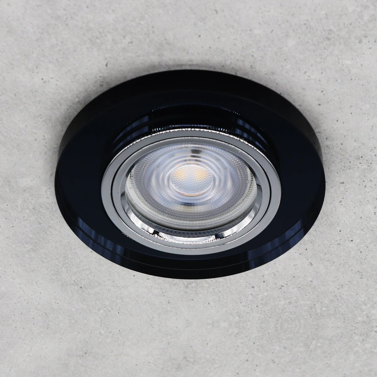 LED Einbaustrahler Extra-Flach Rund Cristal 5W Warmweiß Rund Schwarz 230V 2 LED Einbaustrahler Extra-Flach Rund Cristal 5W Warmweiß Rund Schwarz 230V – Bild 2