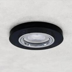 LED Einbaustrahler Extra-Flach Rund Cristal 5W Warmweiß Rund Schwarz 230V 6 LED Einbaustrahler Extra-Flach Rund Cristal 5W Warmweiß Rund Schwarz 230V -Lampen Förderung IMG 4410