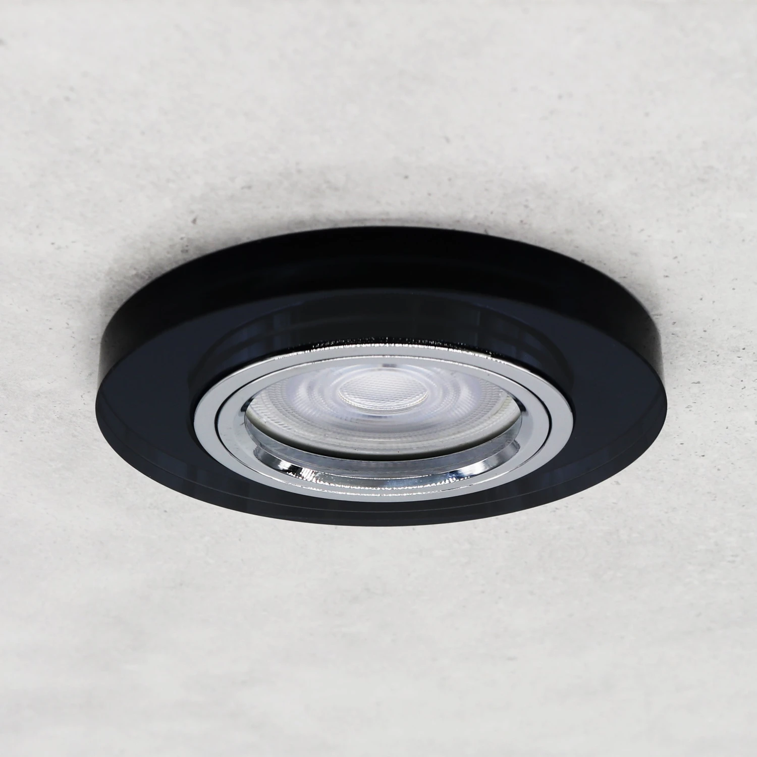 LED Einbaustrahler Extra-Flach Rund Cristal 5W Warmweiß Rund Schwarz 230V 3 LED Einbaustrahler Extra-Flach Rund Cristal 5W Warmweiß Rund Schwarz 230V – Bild 3
