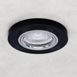 LED Einbaustrahler Extra-Flach Rund Cristal 5W Warmweiß Rund Schwarz 230V