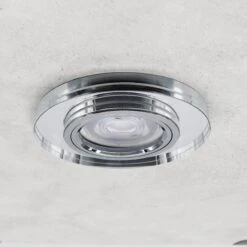 LED Einbaustrahler Extra-Flach Rund Cristal 5W Warmweiß Rund Klar 230V -Lampen Förderung IMG 4415