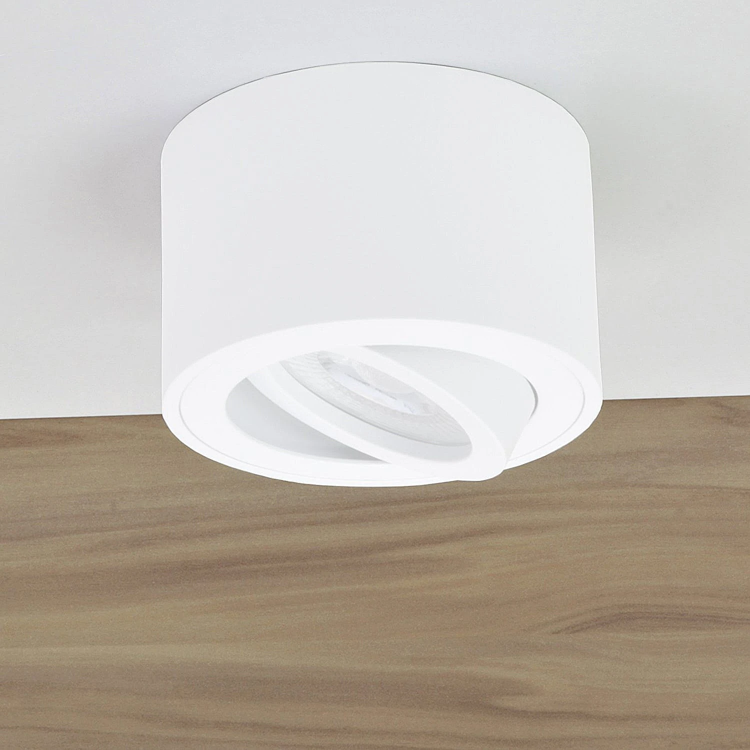 Aufbaustrahler Aus Aluminium MILANO SMALL (Rund - Weiß-Matt) + LED Modul 5W Warmweiß Extra-flach IP20 230V 3 Aufbaustrahler Aus Aluminium MILANO SMALL (Rund - Weiß-Matt) + LED Modul 5W Warmweiß Extra-flach IP20 230V – Bild 3