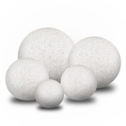 Kugelleuchte Nordlys Mit Erdspieß Ø23cm-58.5cm Naturstein-Optik Max. 15W IP65 E27 230V