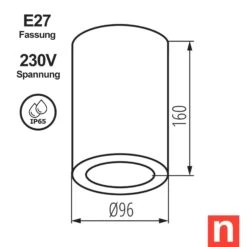 Aufbaustrahler Elvlys Für Außen & Innen Aus Aluminium Und Glas Rund IP65 E27 230V 21 Aufbaustrahler Elvlys Für Außen & Innen Aus Aluminium Und Glas Rund IP65 E27 230V -Lampen Förderung Massen