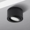 Aufbaustrahler Aus Aluminium MILANO SMALL (Rund - Schwarz-Matt) + LED Dimmbar Modul 7W Warmweiß Neutralweiß Extra-flach IP20 230V