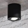 LED Aufbauleuchte 6.2W Dimmbar Milano Rund Alu-Schwarz GU10 230V