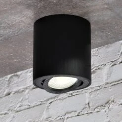 LED Aufbauleuchte 6.2W Dimmbar Milano Rund Alu-Schwarz GU10 230V