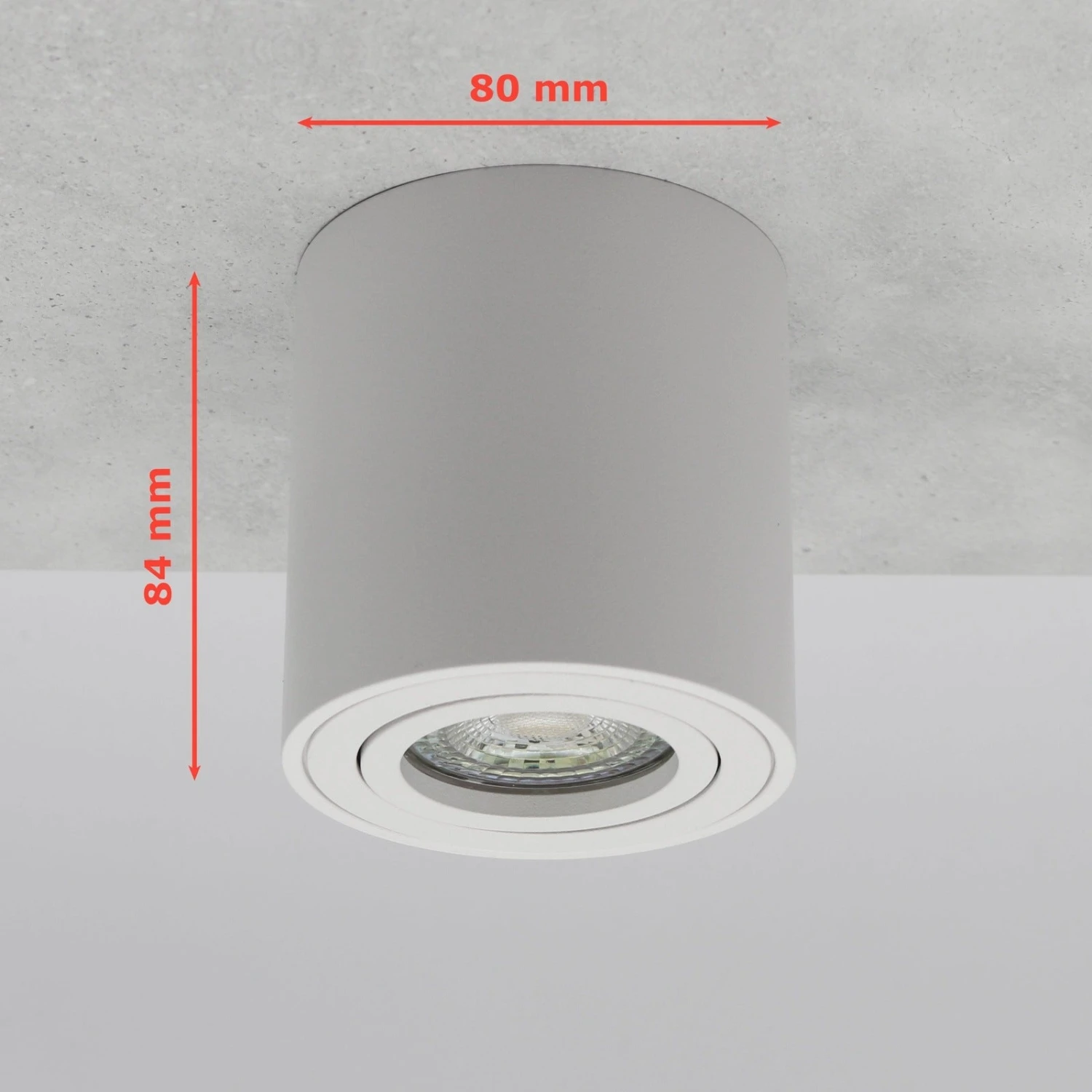 LED Aufbauleuchte 6.2W Dimmbar Milano Rund Alu-Gebürstet GU10 230V 7 LED Aufbauleuchte 6.2W Dimmbar Milano Rund Alu-Gebürstet GU10 230V – Bild 7