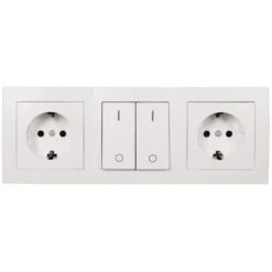 Steckdosenblock 22cm X 8cm Vadsø Aufbau, Weiß, 2-fach Schutzkontakt + Schalter 7 Steckdosenblock 22cm X 8cm Vadsø Aufbau, Weiß, 2-fach Schutzkontakt + Schalter -Lampen Förderung Steckdosenblock McPower Flair Aufbau wei 2 fach 6 2