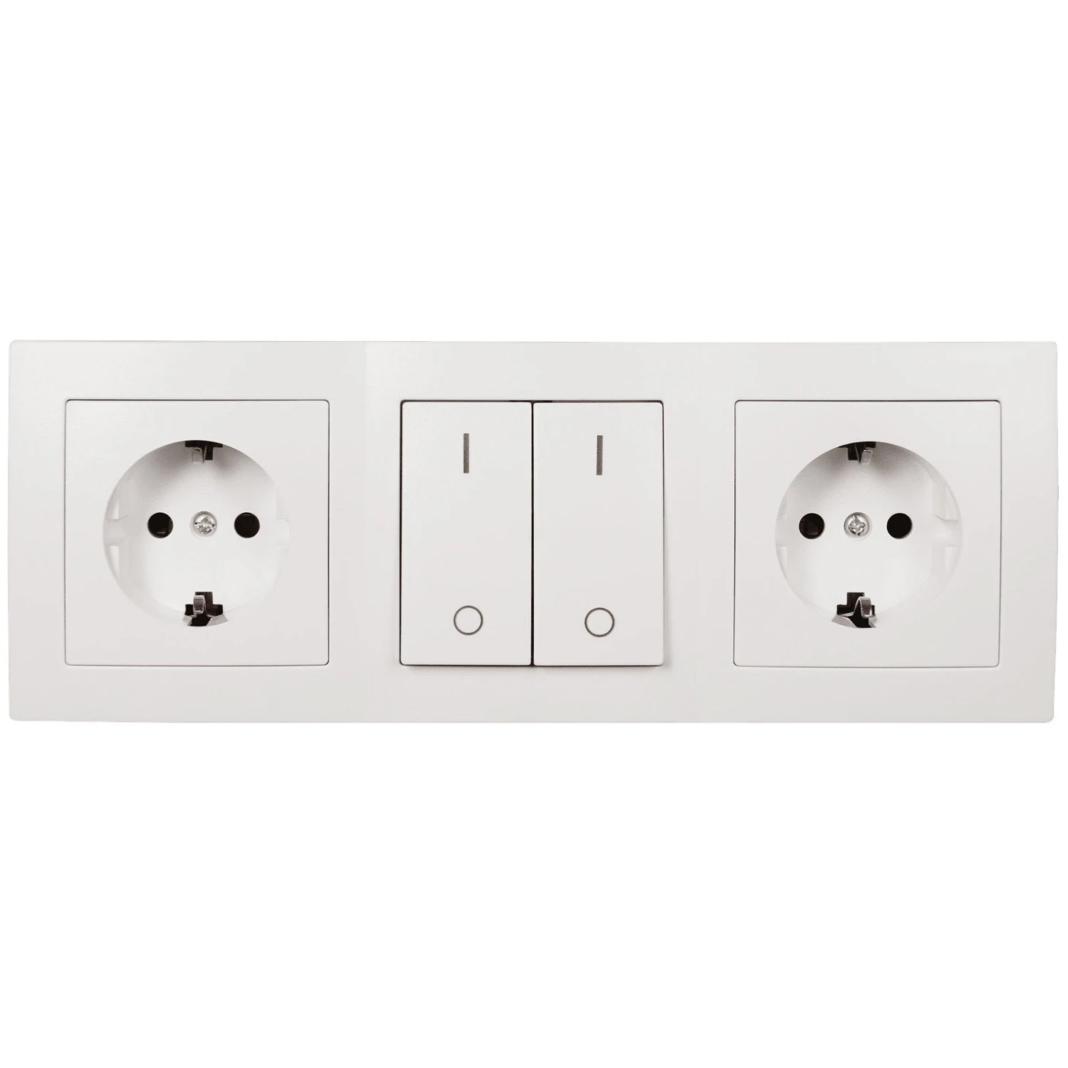 Steckdosenblock 22cm X 8cm Vadsø Aufbau, Weiß, 2-fach Schutzkontakt + Schalter 3 Steckdosenblock 22cm X 8cm Vadsø Aufbau, Weiß, 2-fach Schutzkontakt + Schalter – Bild 3