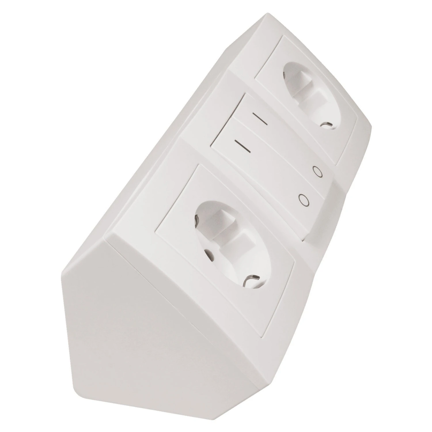 Steckdosenblock 22cm X 8cm Vadsø Aufbau, Weiß, 2-fach Schutzkontakt + Schalter 4 Steckdosenblock 22cm X 8cm Vadsø Aufbau, Weiß, 2-fach Schutzkontakt + Schalter – Bild 4