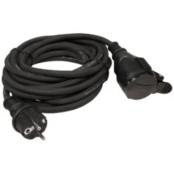 Netzkabel Schutzkontakt-Verlängerung McPower Schwarz 5m 3x1,5mm² IP44 / 230V