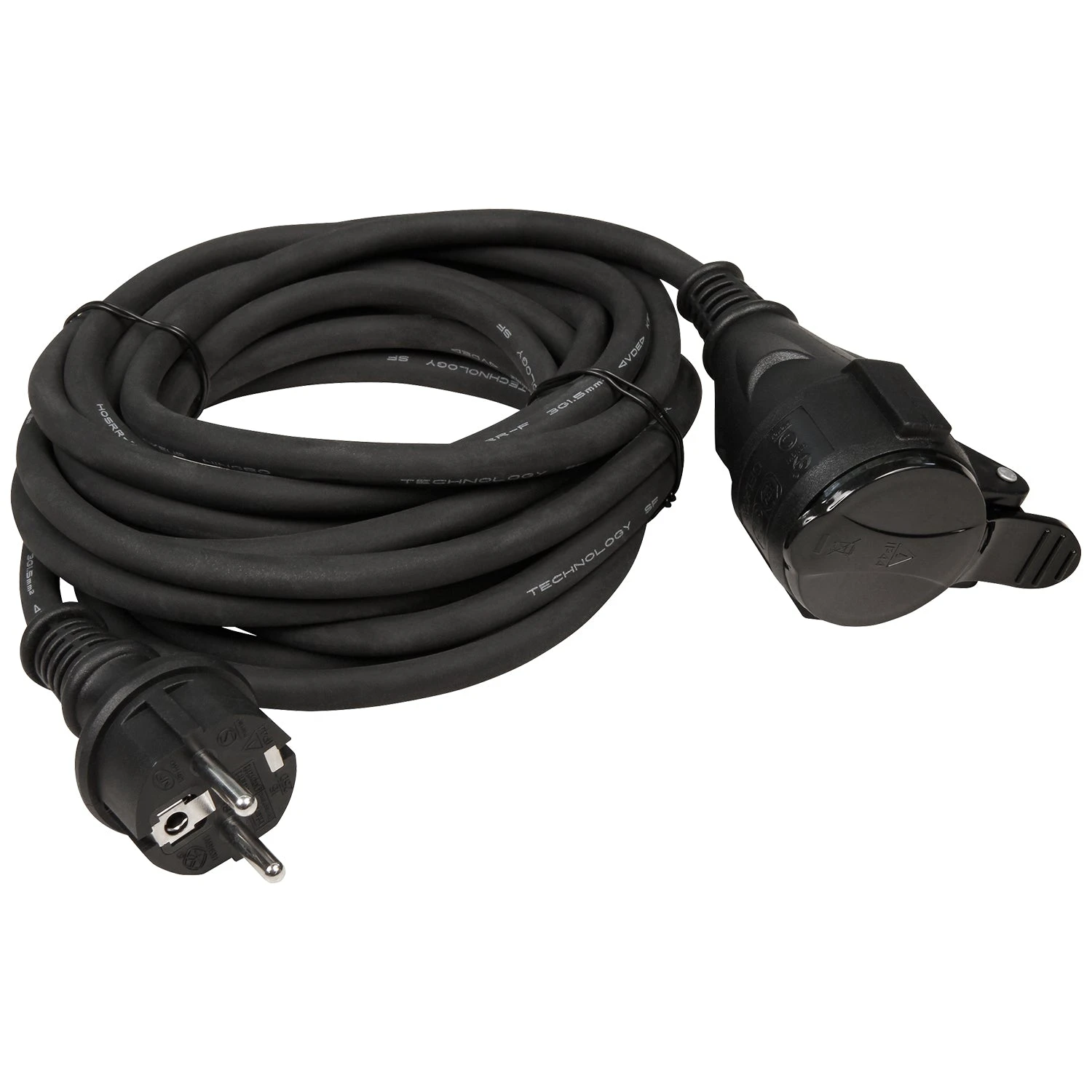 Netzkabel Schutzkontakt-Verlängerung McPower Schwarz 5m 3x1,5mm² IP44 / 230V 1 Netzkabel Schutzkontakt-Verlängerung McPower Schwarz 5m 3x1,5mm² IP44 / 230V