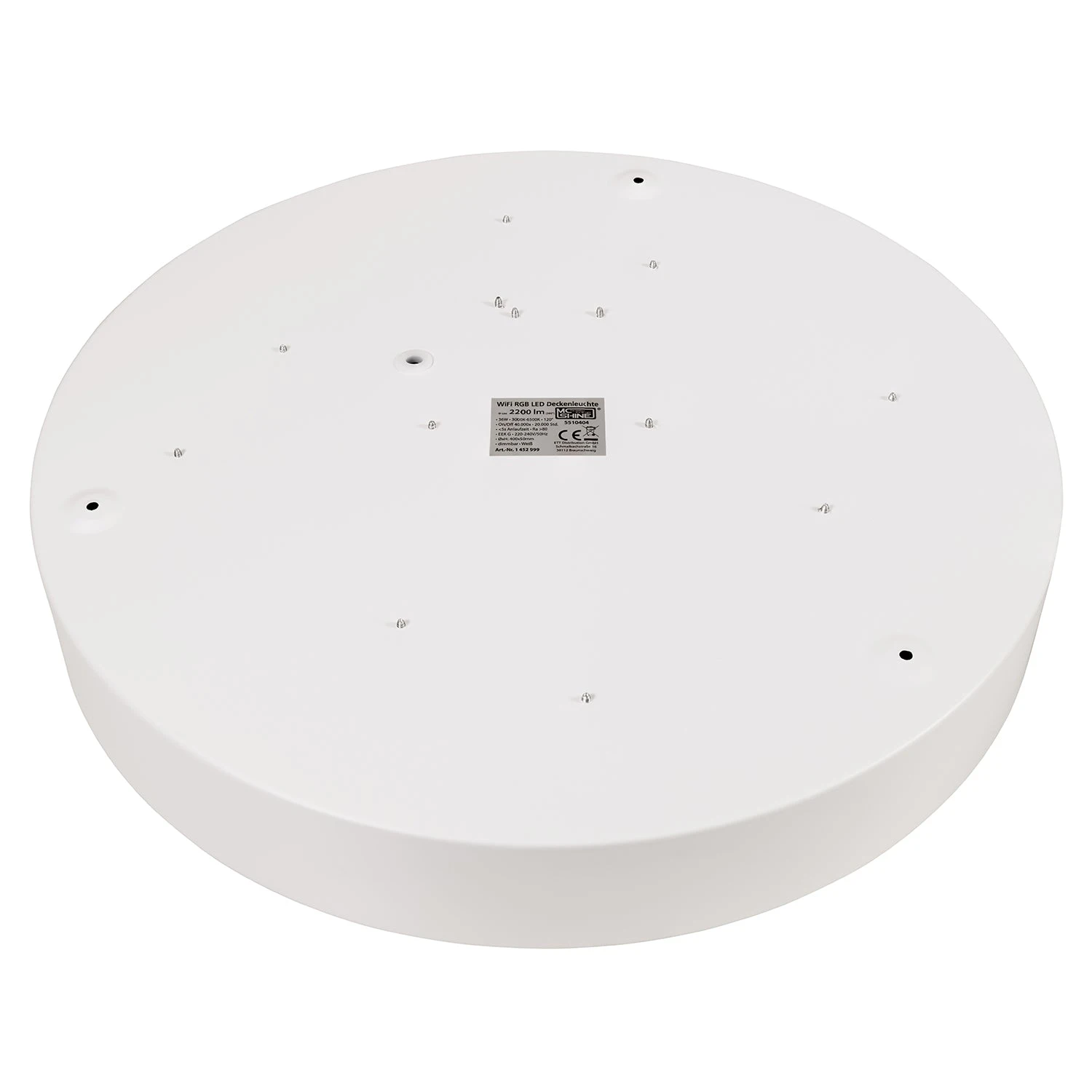 Wifi LED-Deckenleuchte Östersund 36W, Weiß 2200lm, Ø40cm, CCT+RGB 4 Wifi LED-Deckenleuchte Östersund 36W, Weiß 2200lm, Ø40cm, CCT+RGB – Bild 4